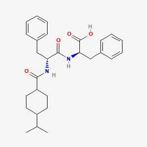 2D structure of (2R)-2-({[trans-4-(1-methylethyl)cyclohexyl]carbonyl}amino)-3-phenylpropanoic acid