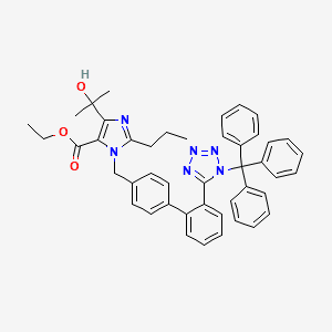 2D structure of 1H-Imidazole-5-carboxylic acid, 4-(1-hydroxy-1-methylethyl)-2-propyl-1-[[2'-[1-(triphenylmethyl)-1H-tetrazol-