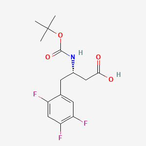 2D structure of (S)-Sitagliptin N-Boc-Acid Impurity
