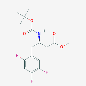 2D structure of (R)-Sitagliptin N-Boc-Methyl-Ester Impurity