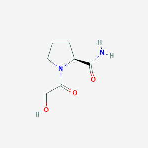 2D structure of (S)-1-(2-Hydroxyacetyl)pyrrolidine-2-carboxamide